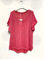 Plus Size Printed top with glitter strip in t -t t38 to t50