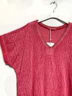 Plus Size Trycktop med Glitterremsa
