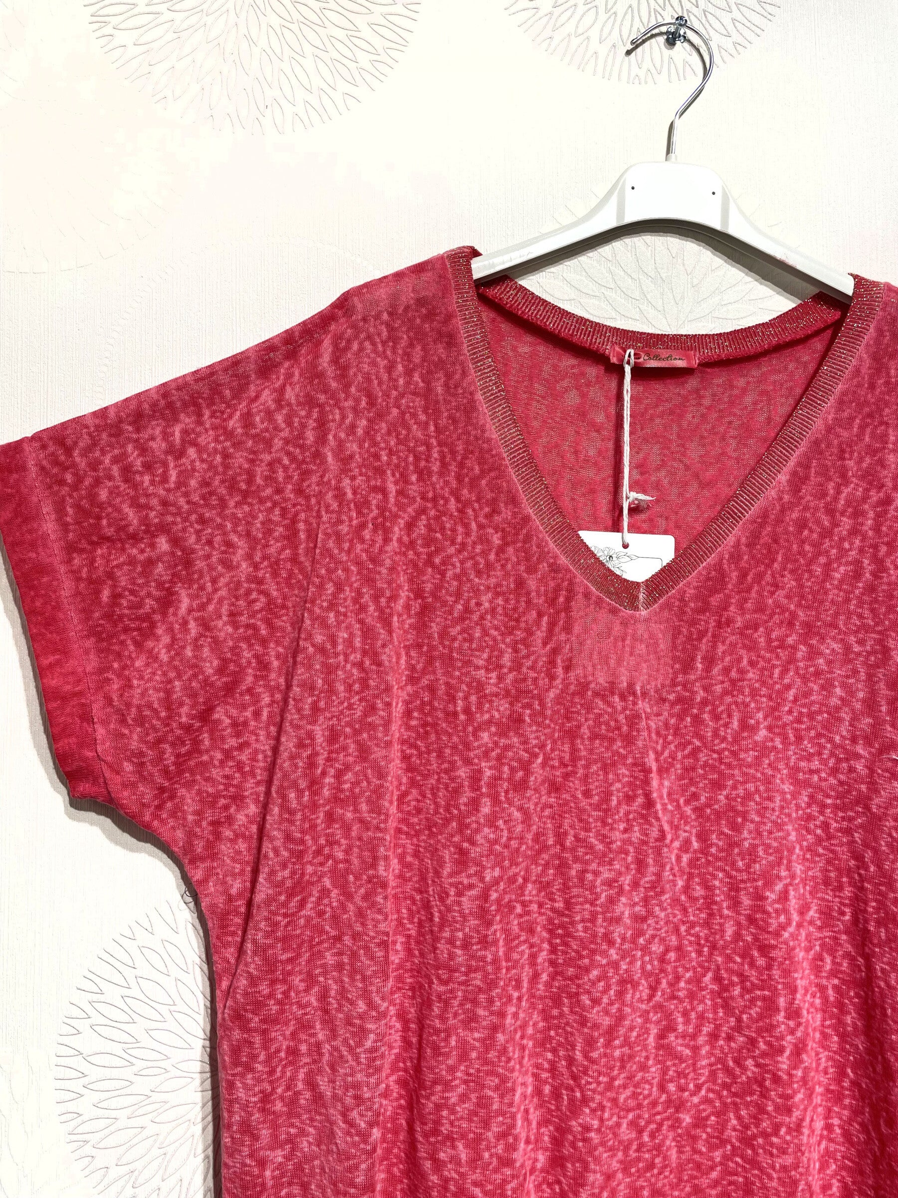 Plus Size Trycktop med Glitterremsa