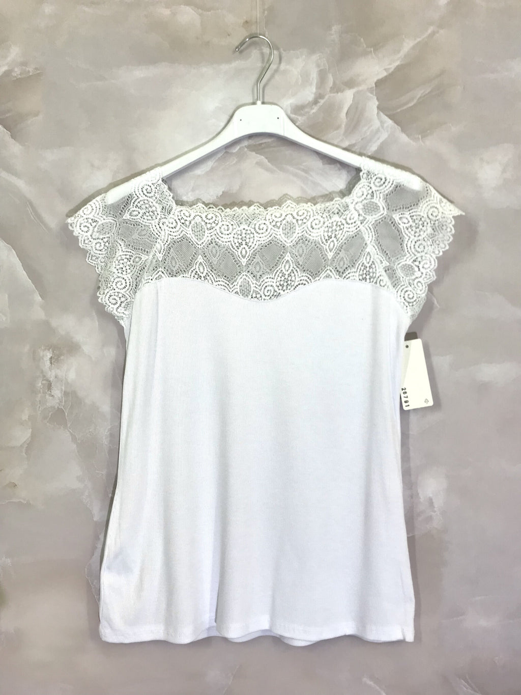 Plus Size Short-sleeved boat-neck lace top
