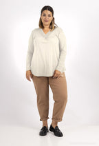 Long sleeve V-neck top with lace