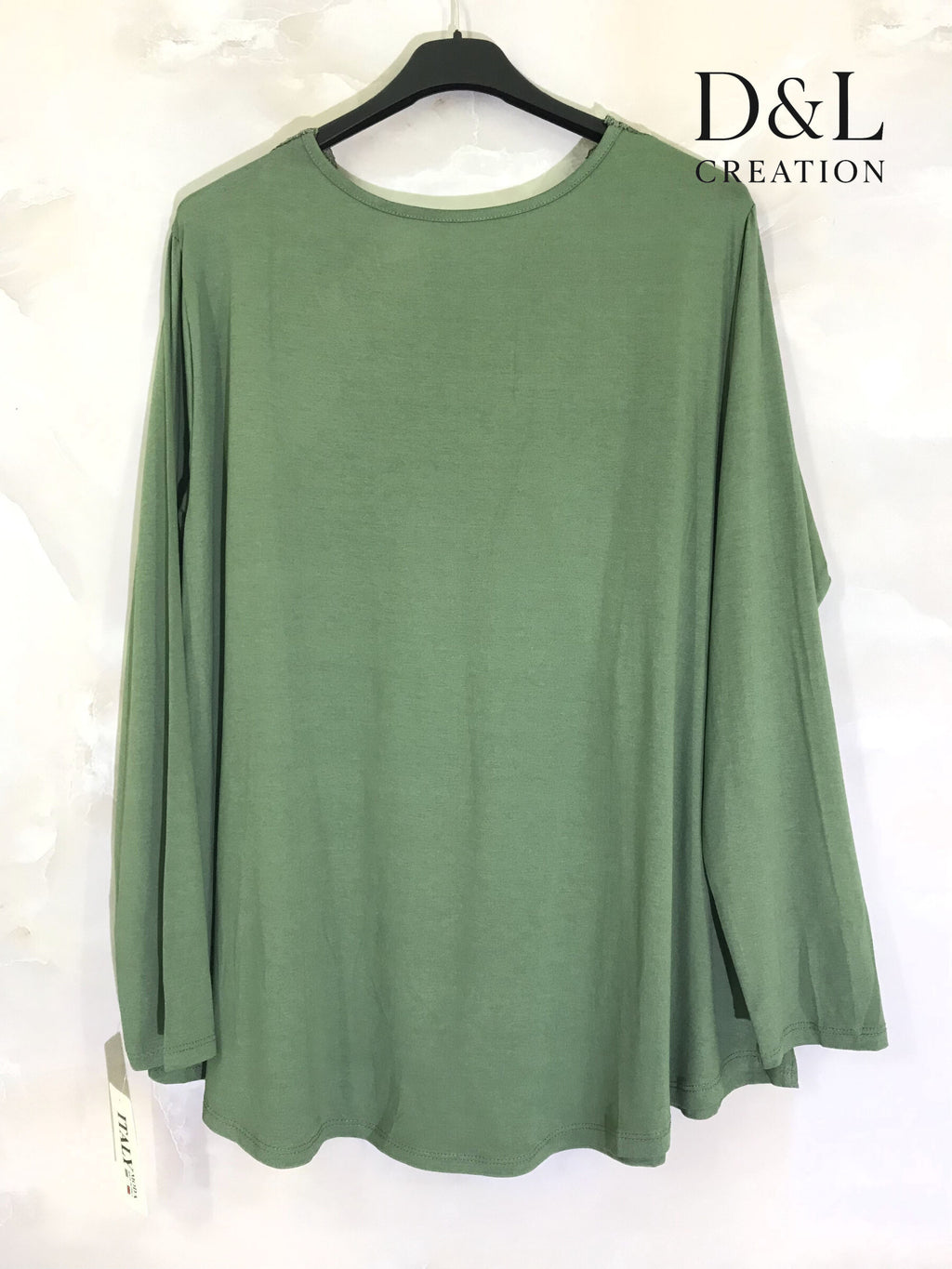 Långärmad V-ringad topp med spets, storlekar 8 till 18 i Stor Storlek