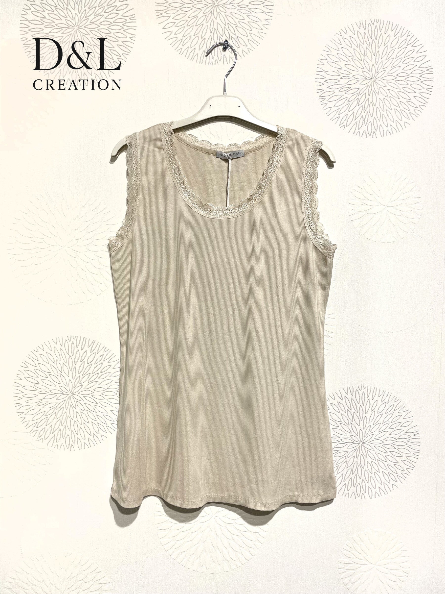 Plus Size Côte -fri topp med T38 spets vid T48