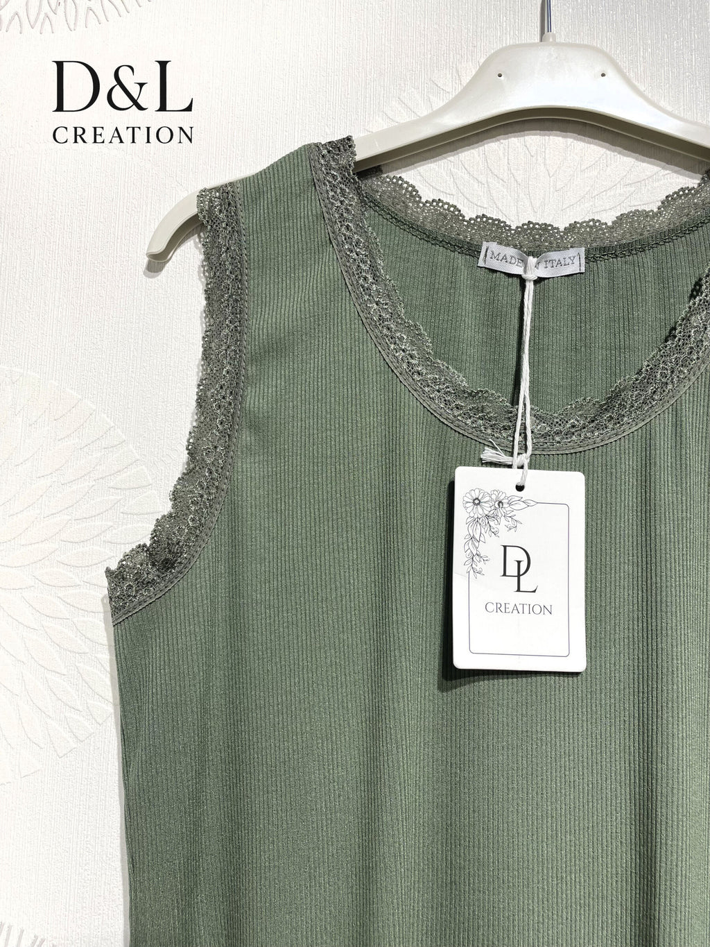 Plus Size Côte -fri topp med T38 spets vid T48