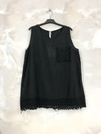 Plus Size Top without cotton sleeve with T38 lace pocket at T46