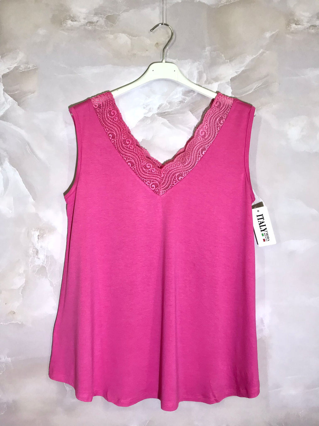 TOP WITHOUT VOL V-hals med spets i Stor Storlek