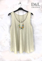 Plus Size Randsydd Top med Krage