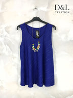 Plus Size Fluid striped top with collar T38 to T48