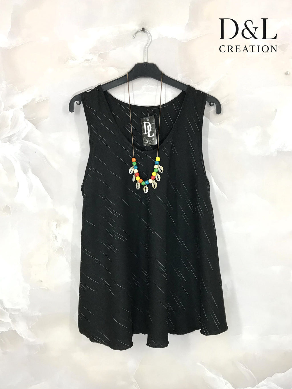 Plus Size Fluid striped top with collar T38 to T48