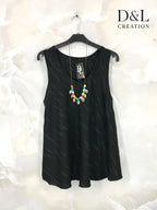 Plus Size Fluid striped top with collar T38 to T48