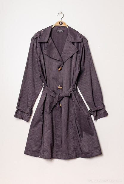 Plus Size Trench coat with metallized stripes