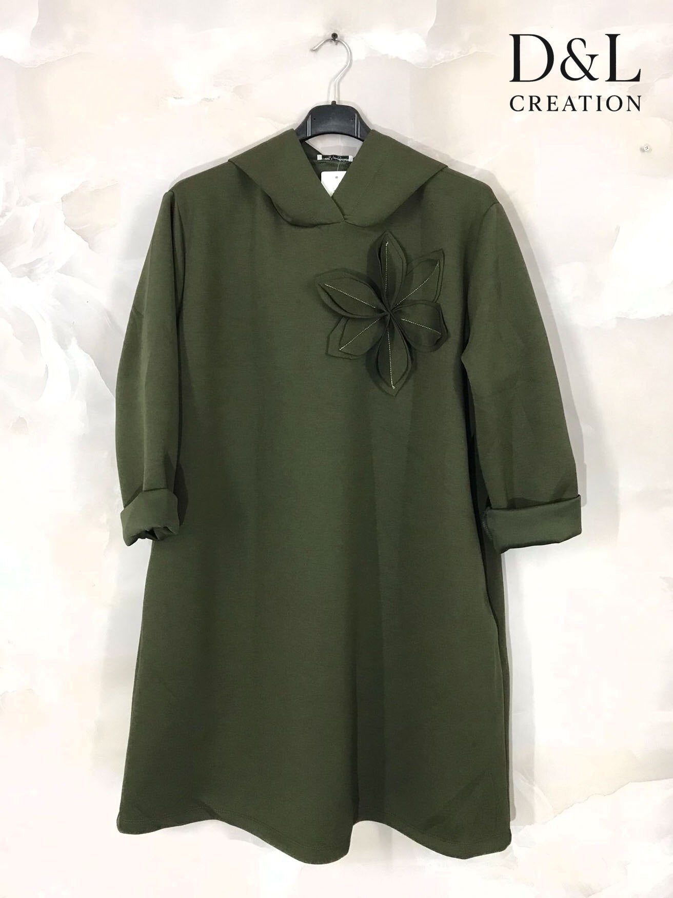 Mjuk hooded tunika med blommönster, storlekar 38 till 50 i Plus Size