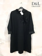 Soft hooded tunic with floral design