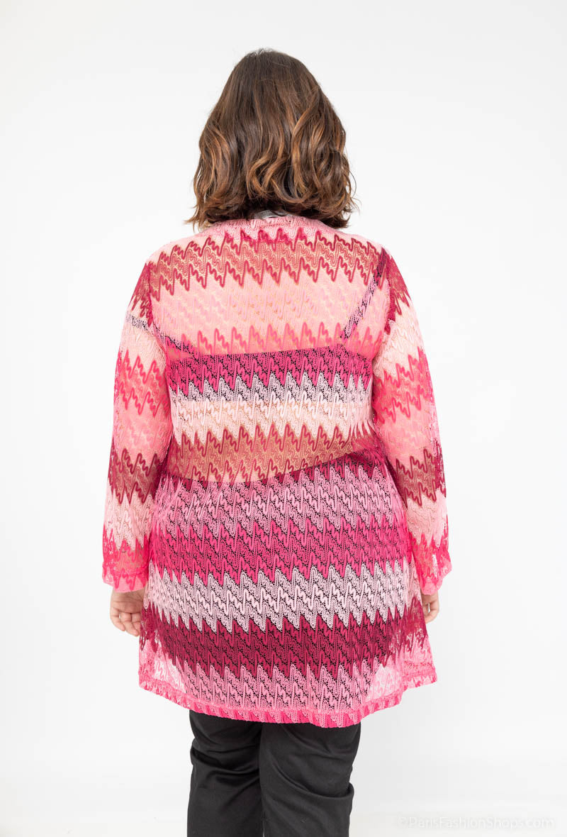 Plus Size Spets Tunika med Färgblock och Dragkedja