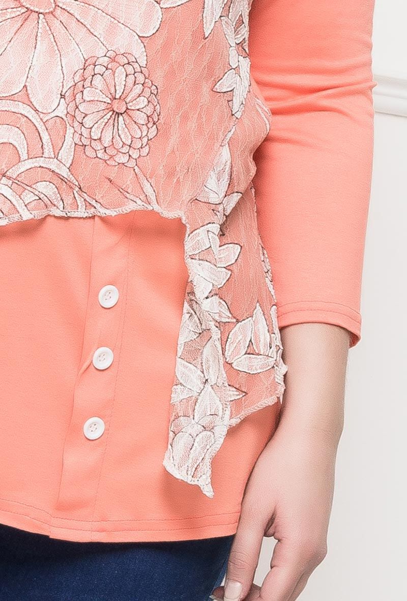 Plus Size Blommig Tunika
