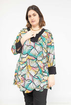 Plus Size V-Neck Printed Tunic