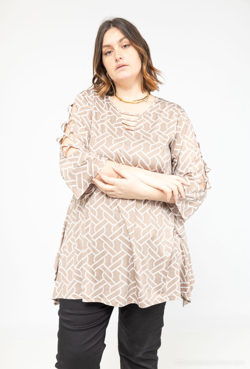 Plus Size Grafiskt Tryck Tunika