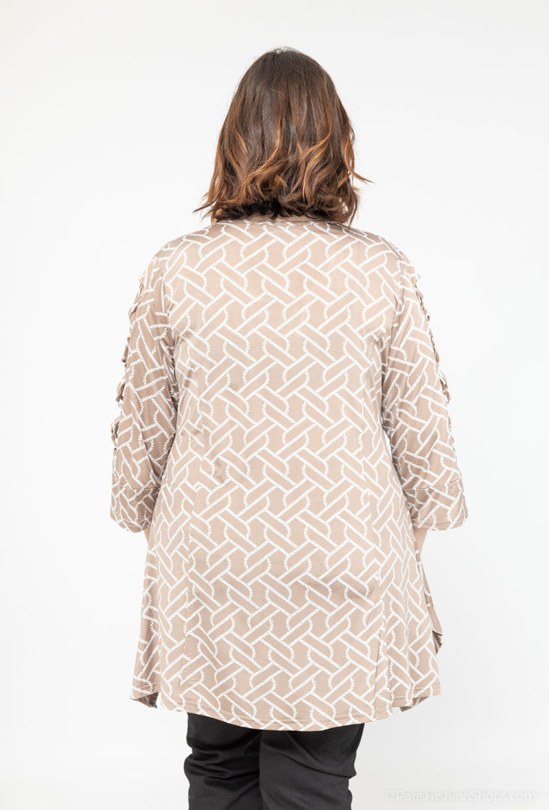 Grafisk tryckt tunika (utan byxor) i Stor Storlek