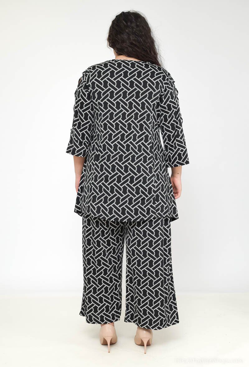 Plus Size Grafiskt Tryck Tunika