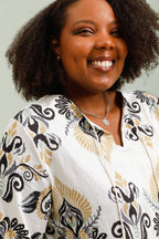 3/4 Flared Sleeve Knot Tunic i Stor Storlek