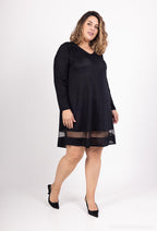 Plus Size Sequined V-neck Tunic with Tulle