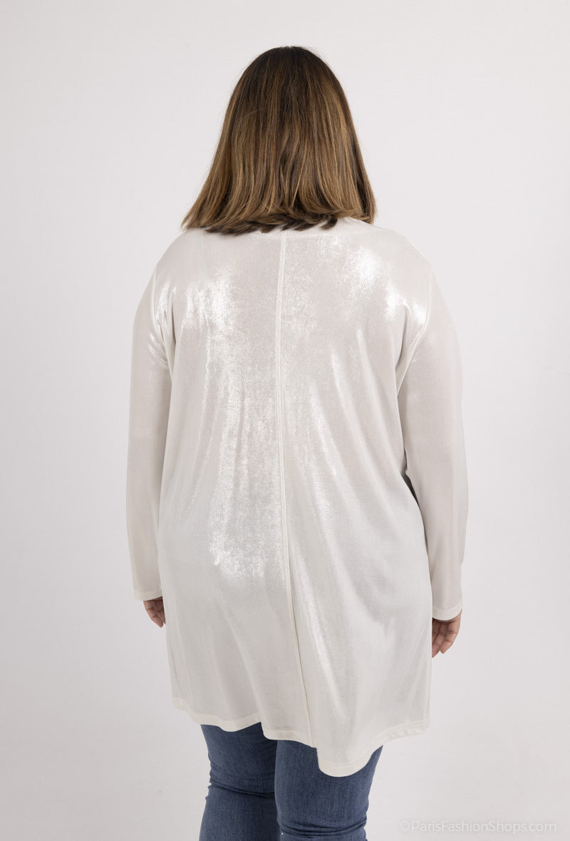 V-Neck Sequin Tunic i Stor Storlek