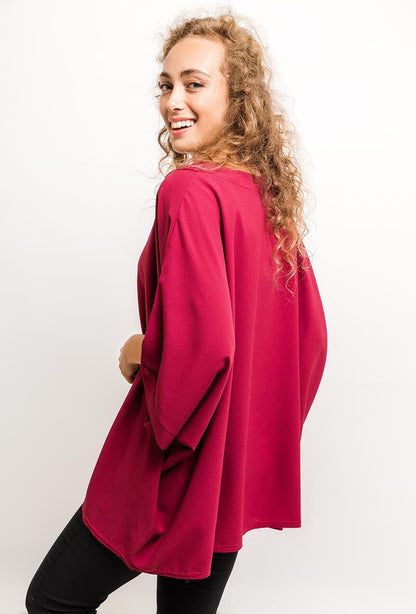 Plus Size Fluid Tunic with Necklace