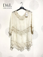 Plus Size Tunic with lace and fringes T38 at T48