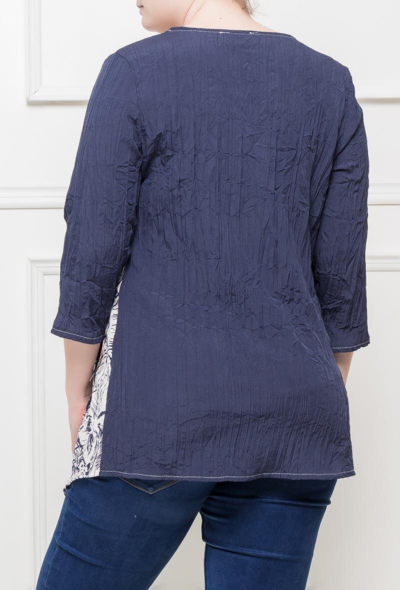 Plus Size Bi-material Tunic