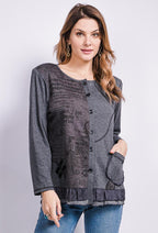 Plus Size Knappad Tunika