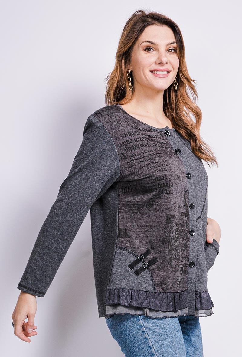 Plus Size Knappad Tunika