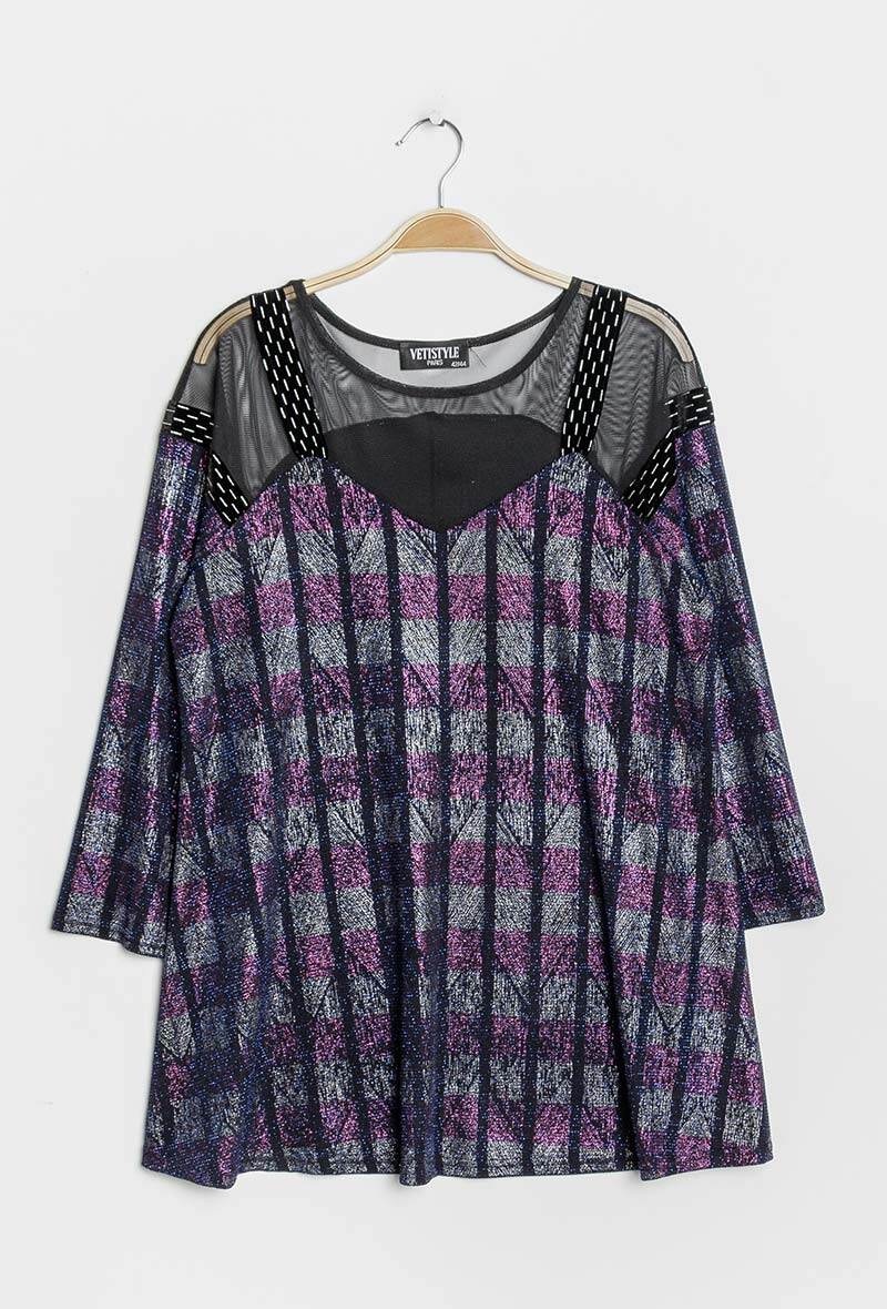 Plus Size Shiny Tunic