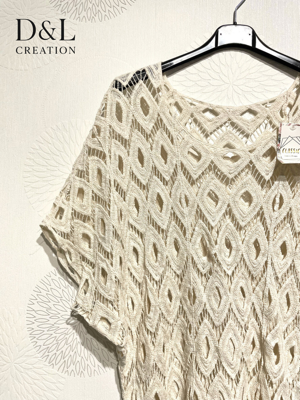 Plus Size T38 kortärmad broderad tunika