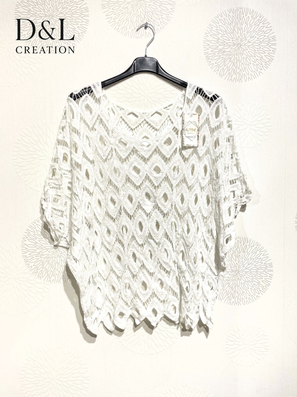 Plus Size T38 kortärmad broderad tunika