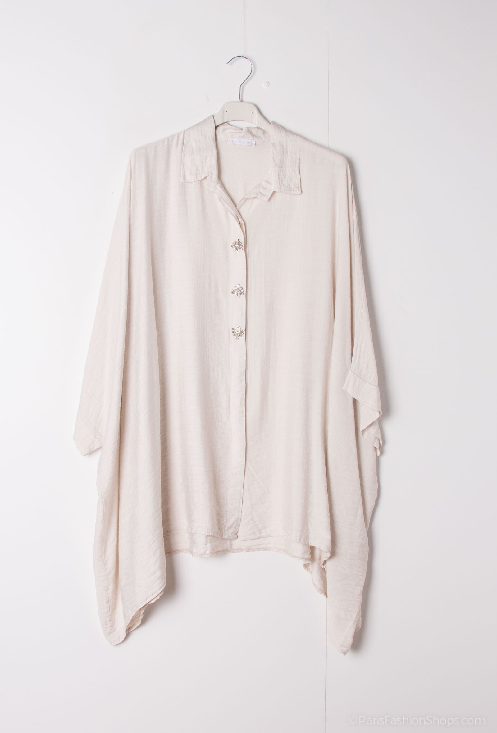 Plus Size Oversized Tunic med 3 Rhinestones