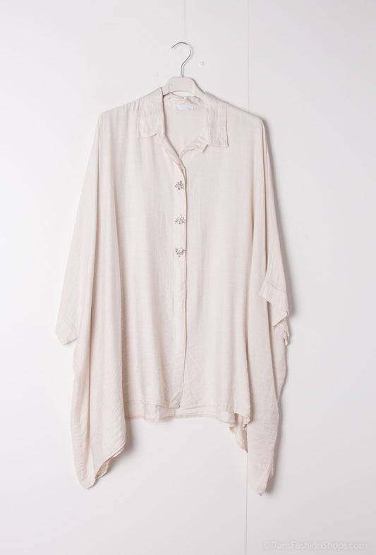 Plus Size Oversized Tunic med 3 Rhinestones