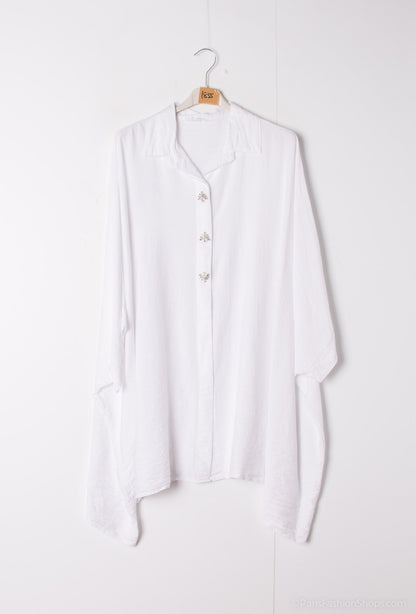 Plus Size Oversized tunic/ shirt with 3 rhinestones