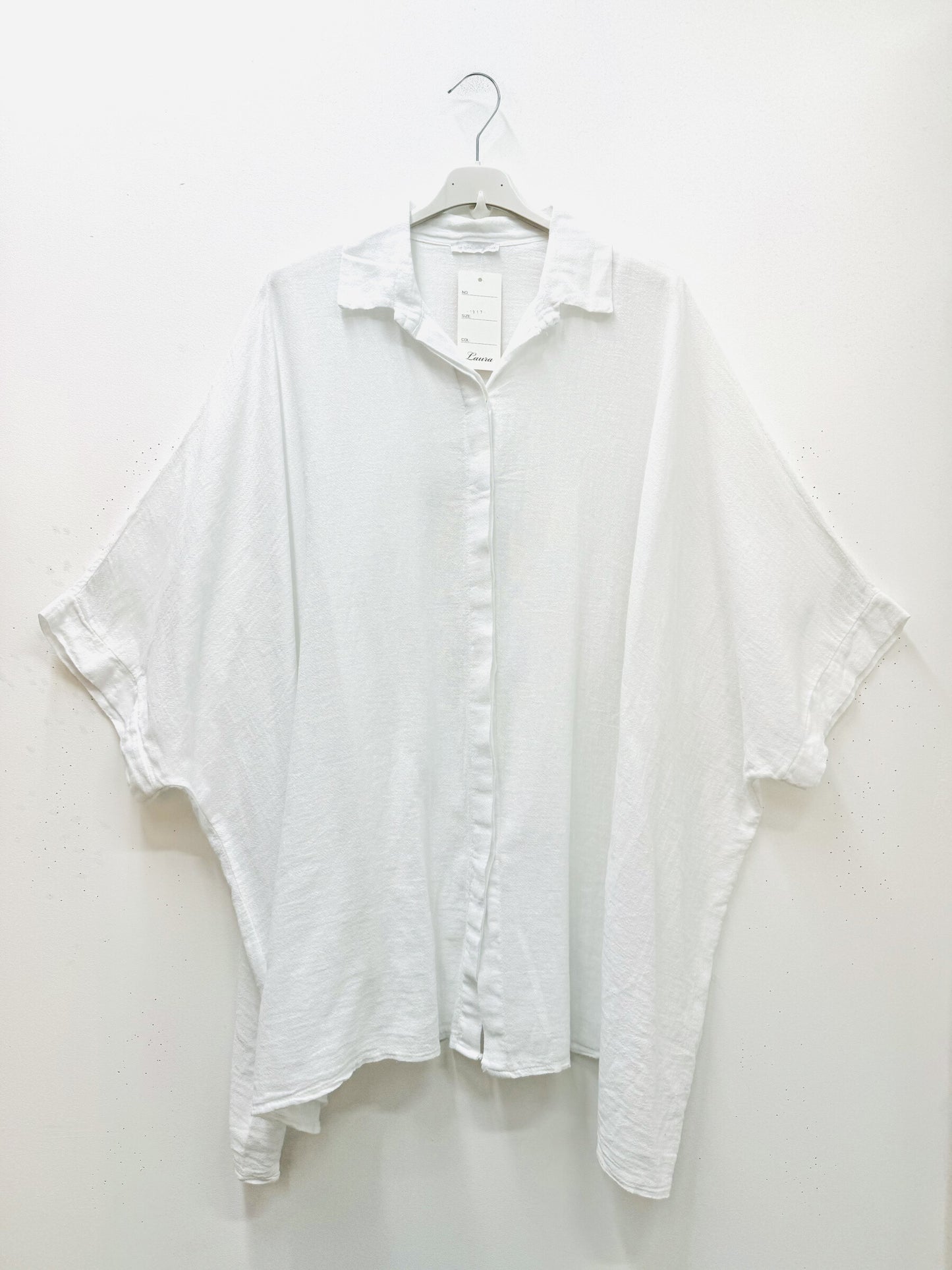 Plus Size Oversized tunic/shirt in mixed cotton/linen