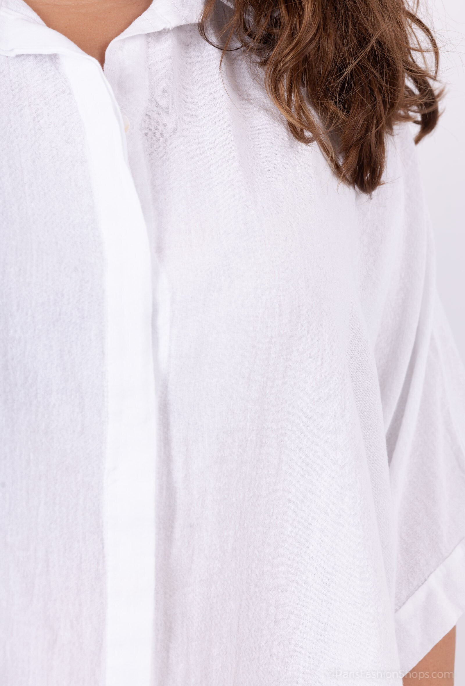 Plus Size Oversized Tunika/Skjorta i Blandad Bomull/Linne