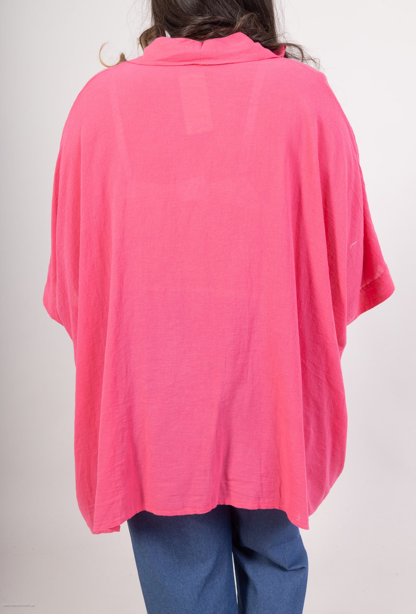 Plus Size Oversized Tunika i Blandad Bomull/Linne