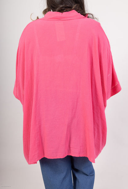Plus Size Oversized Tunika i Blandad Bomull/Linne
