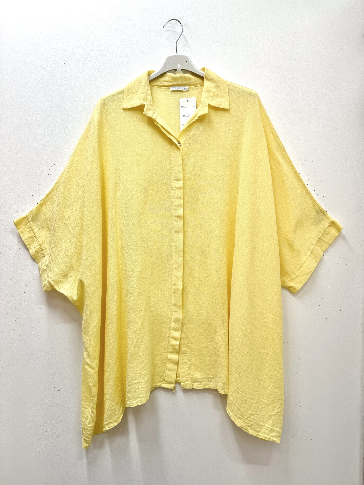 Plus Size Oversized tunic/shirt in mixed cotton/linen