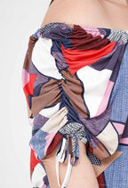 Plus Size Bardot Tunika med Bågsleeves