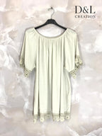 Plus Size Boat neck tunic with lace size 38 to 54