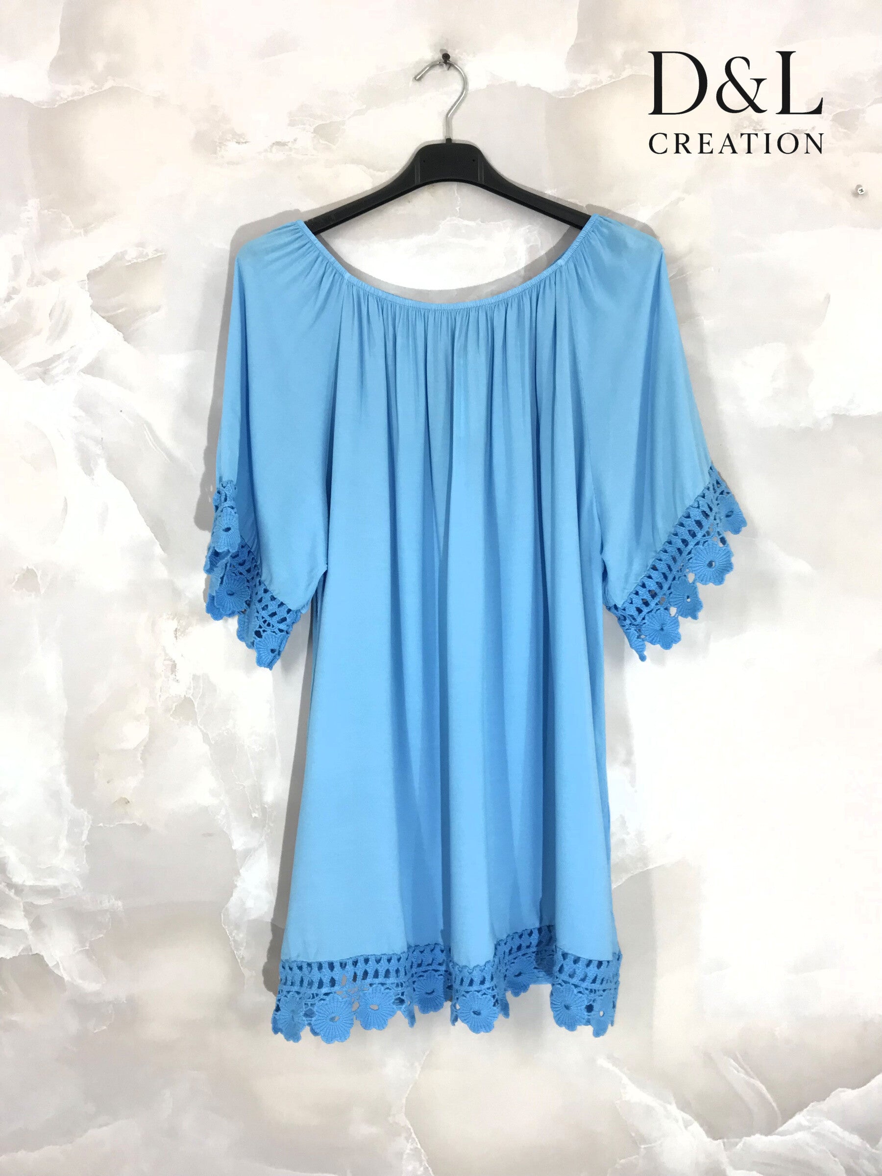 Plus Size Boat Neck Tunic with Lace