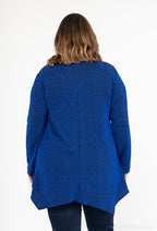 Plus Size Rundhals Zipper Tunika med Paljetter