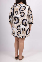 Plus Size Print V-hals Tunika
