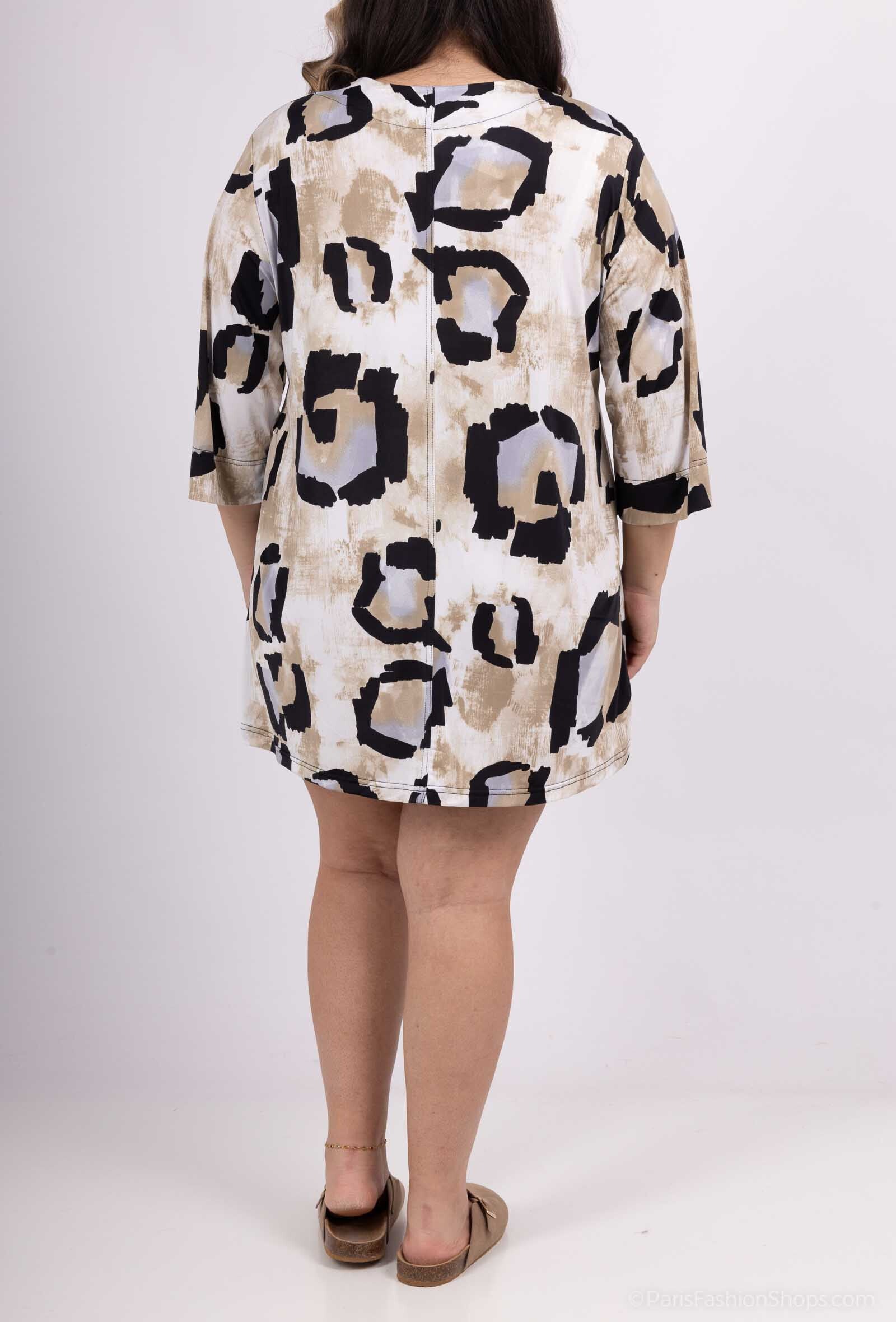 Plus Size Print V-hals Tunika