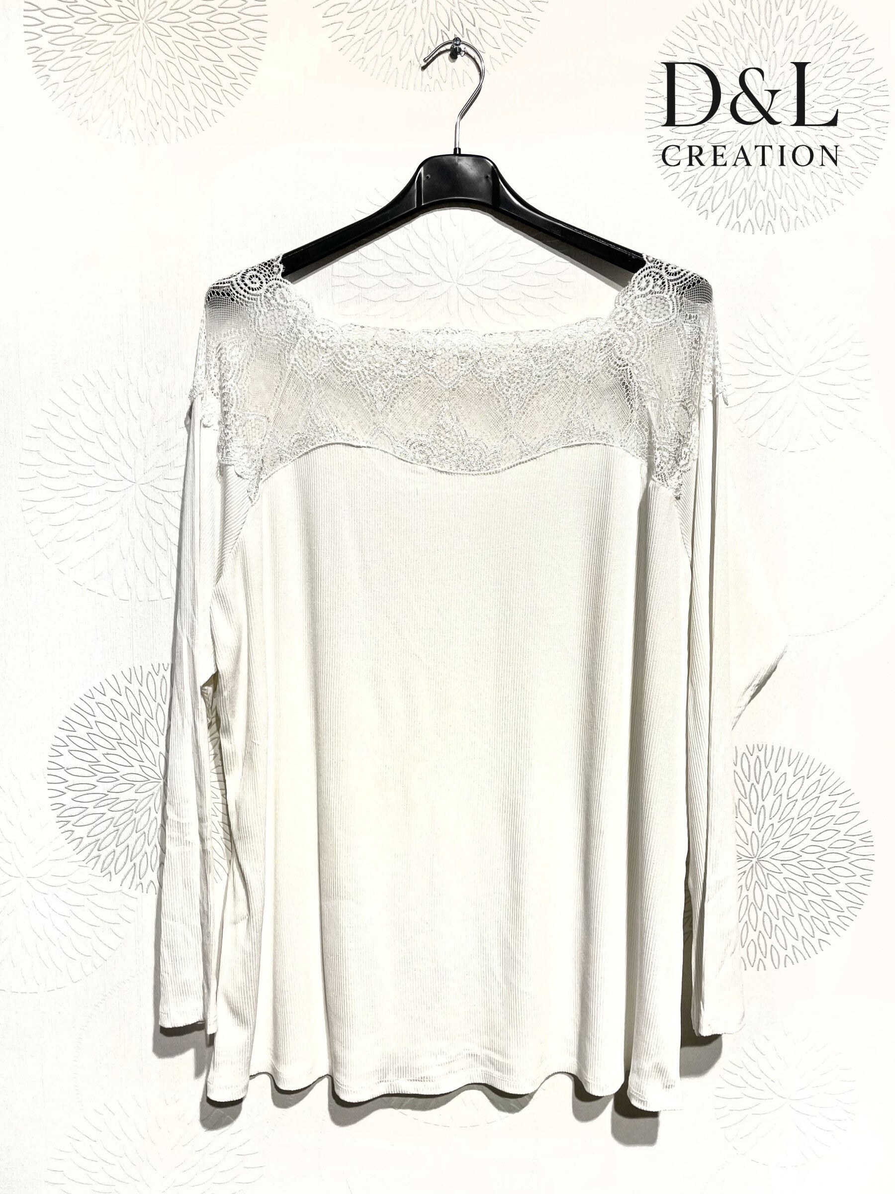 Ribbad spets tunika storlekar T38 till T52 | Plus Size