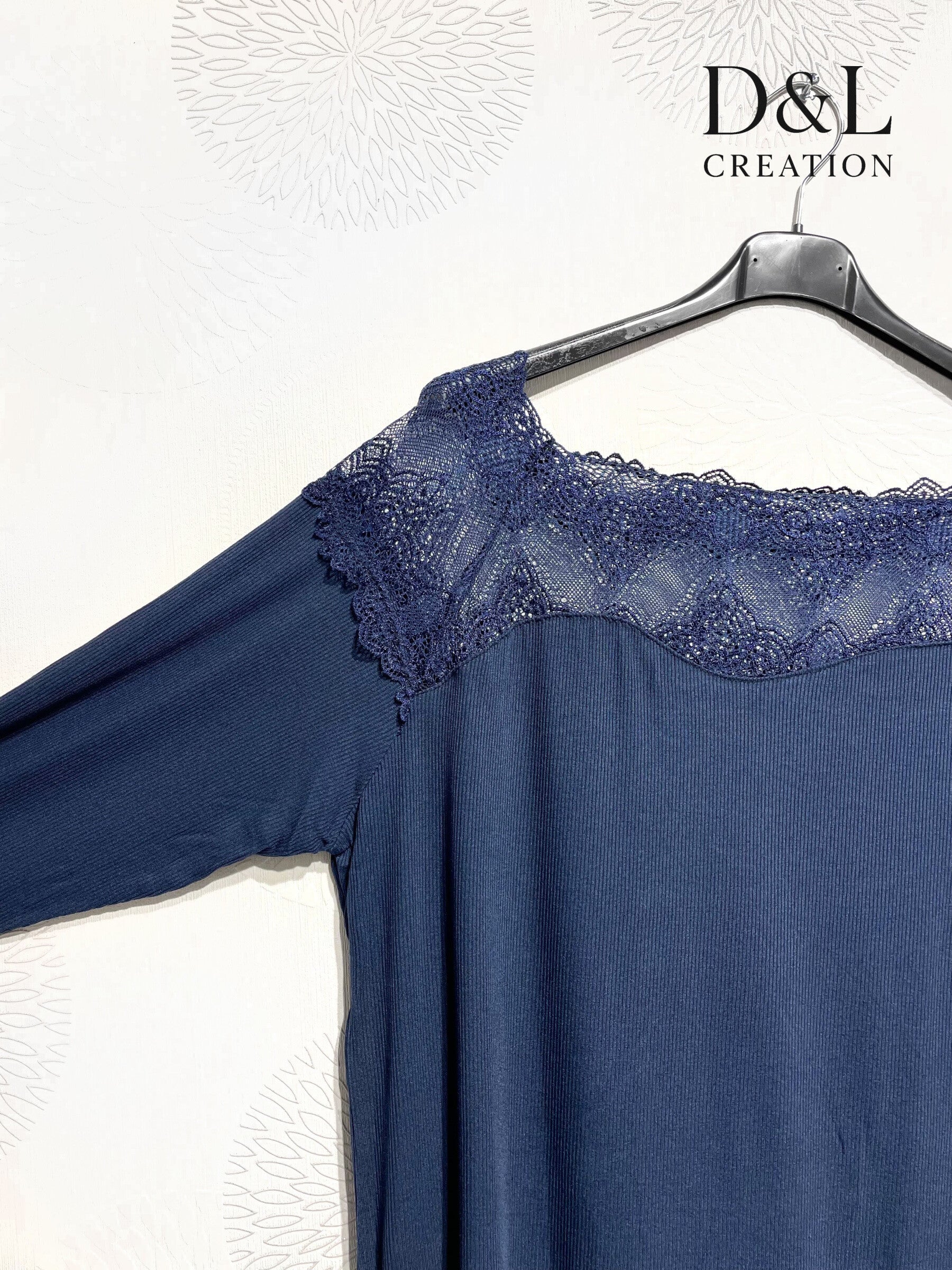 Ribbad spets tunika storlekar T38 till T52 | Plus Size